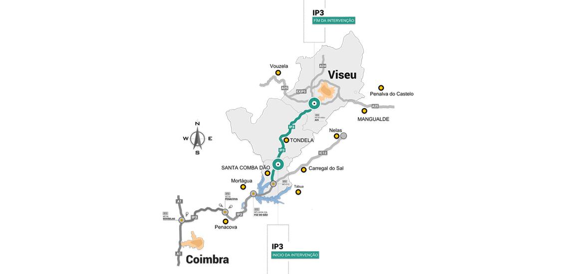 Obras obrigam a circulação em 1×1 via no IP3 durante seis meses
